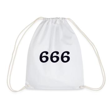 666 - Drawstring Bag - white - Front