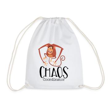 Monkey Acrobat Swing - Drawstring Bag - white - Front
