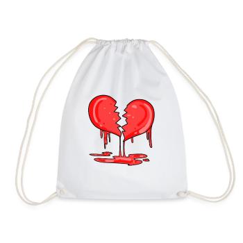 Broken heart - Drawstring Bag - white - Front