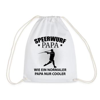 Speerwerfen Speerwurf Speerwerfer Papa Geschenk - Turnbeutel - Weiß - Vorne