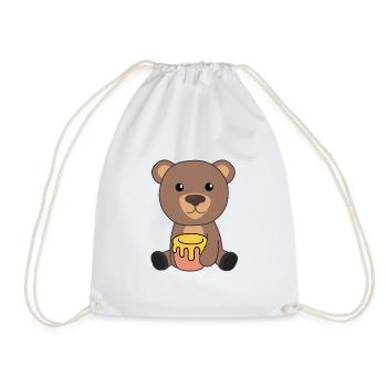Bear Honey Honey Bear Bear Brown Bear Bears - Drawstring Bag - white - Front