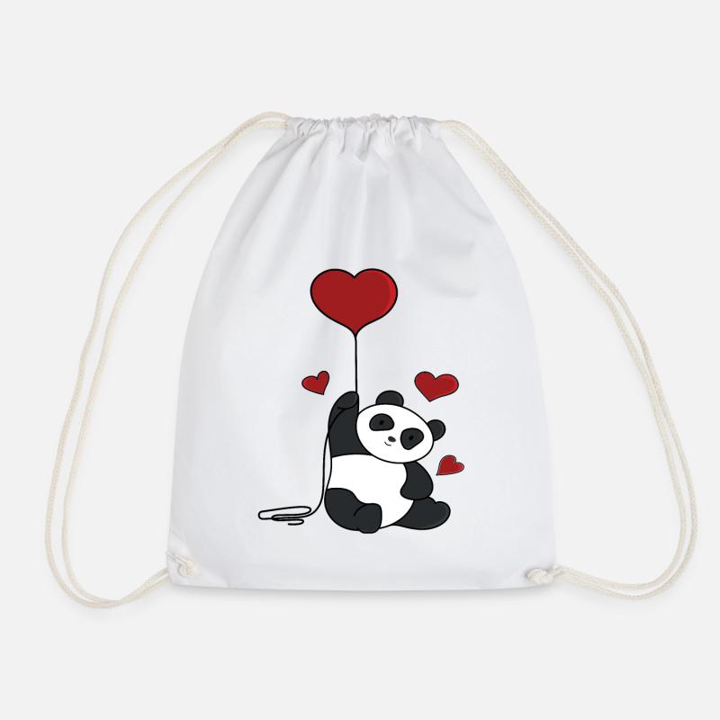 Panda Herz - Turnbeutel - Weiß