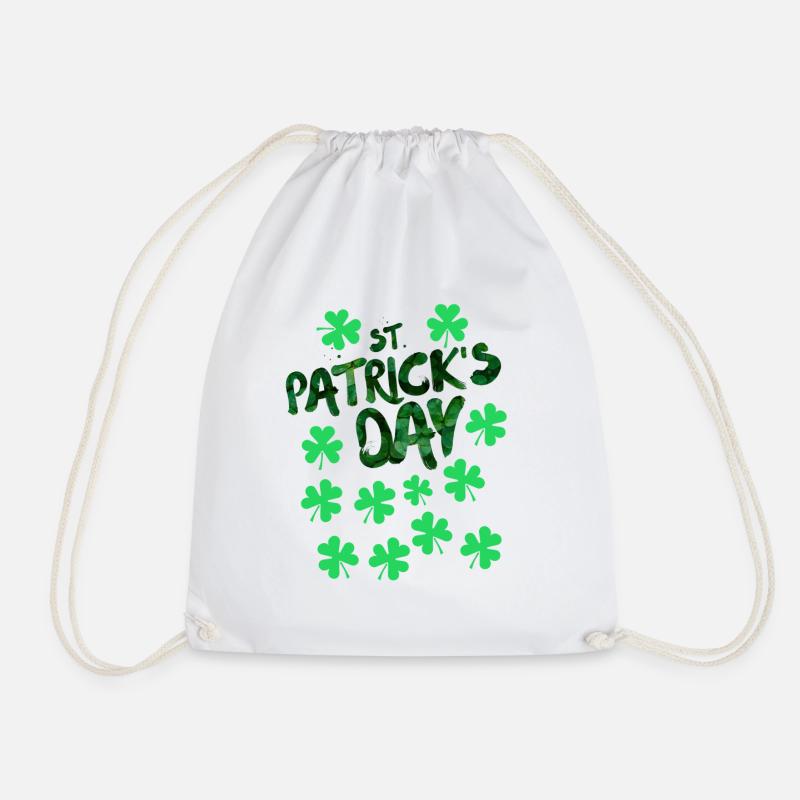 St Patricks Day, St Patricks Day, St Patricks Day - Drawstring Bag - white