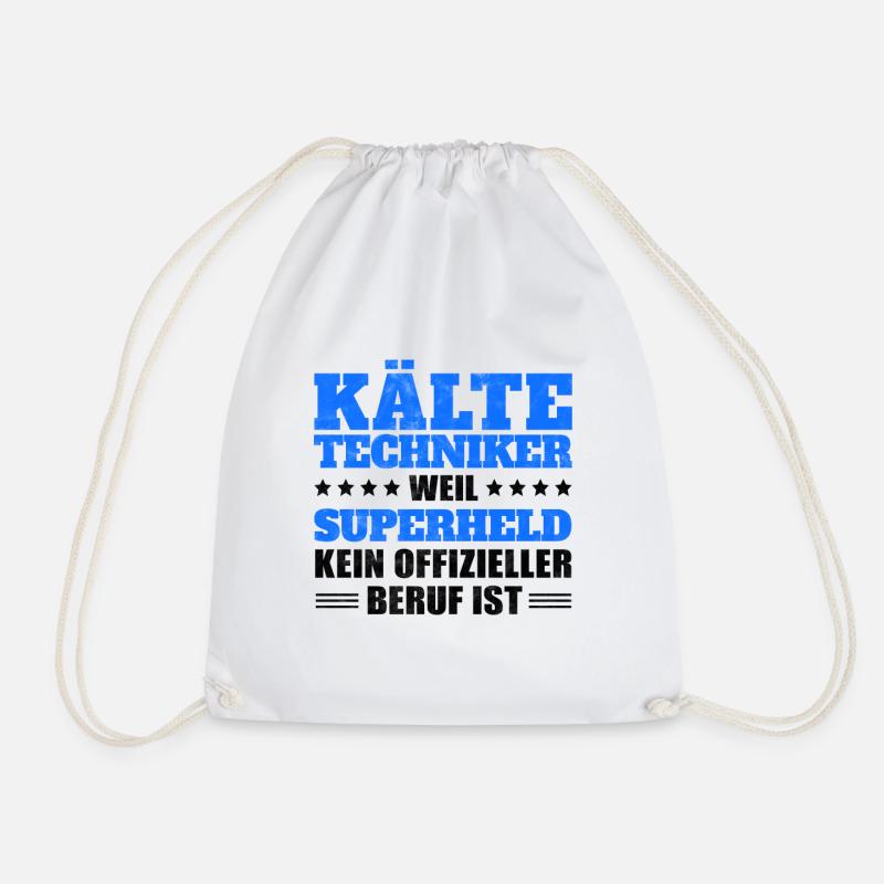 Kältetechniker lustiger Klimatechniker Spruch - Turnbeutel - Weiß
