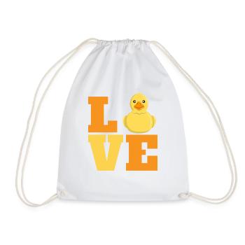 Badeente Liebe Ente - Turnbeutel - Weiß - Vorne