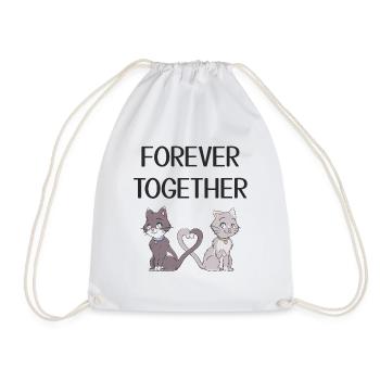 cats in love - Drawstring Bag - white - Front