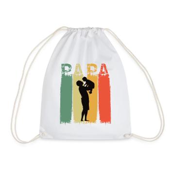 Papa und Sohn das Team Geschenkidee Vatertag - Turnbeutel - Weiß - Vorne