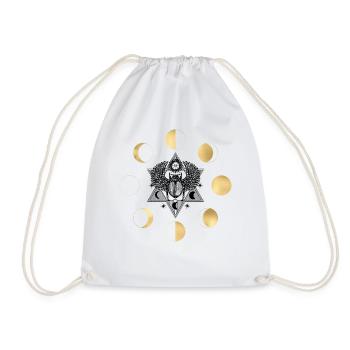 Phase de lune : motif circulaire doré - Sac de sport léger - blanc - Devant