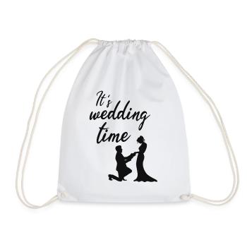 Wedding marriage - Drawstring Bag - white - Front