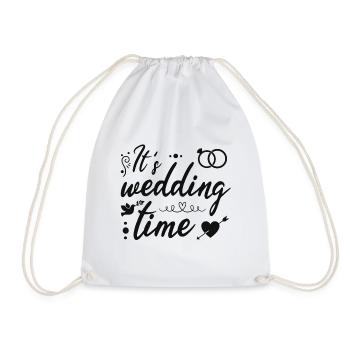 Wedding marriage - Drawstring Bag - white - Front