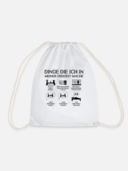 Woodturning Woodworking Woodturner Wood - Drawstring Bag - white