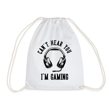 Can’t Hear You I’m Game Gamer Casque cadeau - Sac de sport léger - blanc - Devant