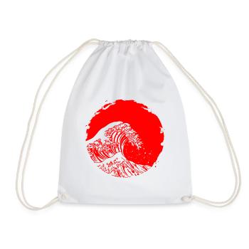 Japanische Kunst die große Welle Design Geschenk - Turnbeutel - Weiß - Vorne