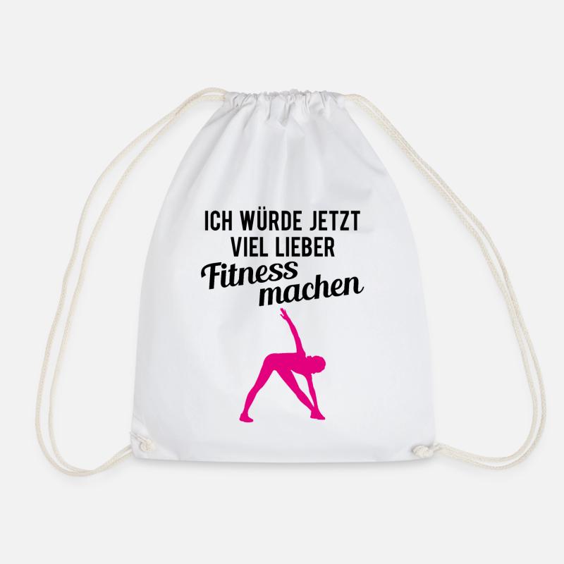 Home Workout Training Fitness Spruch Geschenk - Turnbeutel - Weiß