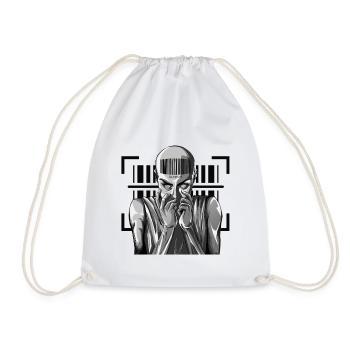 Barcode Punk Outfit - Registered in the system - Drawstring Bag - white - Front