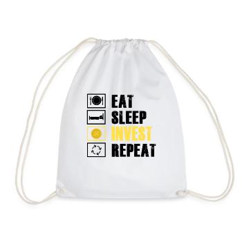 Eat Sleep Invest Repeat Rypto Ripple XRP - Drawstring Bag - white - Front