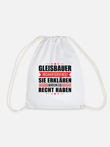 Überarbeiteter Gleisbauer Gleisbau Spruch - Turnbeutel - Weiß