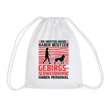 Bayerischer Gebirgsschweißhund Personal Spruch - Turnbeutel - Weiß - Vorne