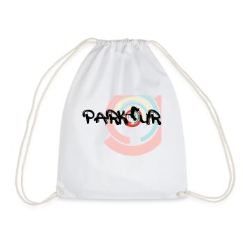 Parkour, Freerunning Backflip Freestyly Acrobatic - Drawstring Bag - white - Front