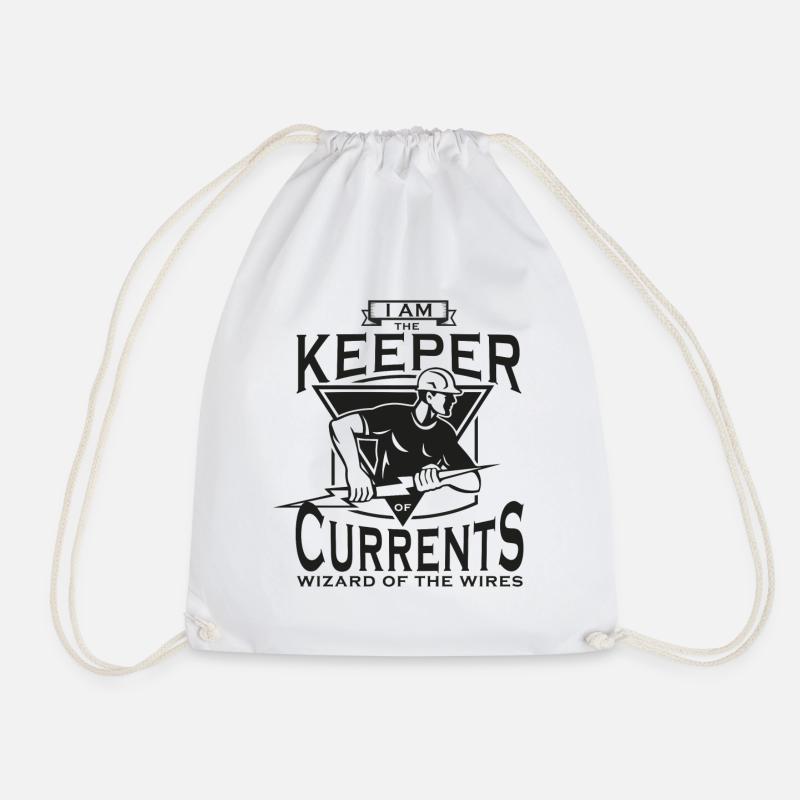 electrician electricity lightning stroke - Drawstring Bag - white