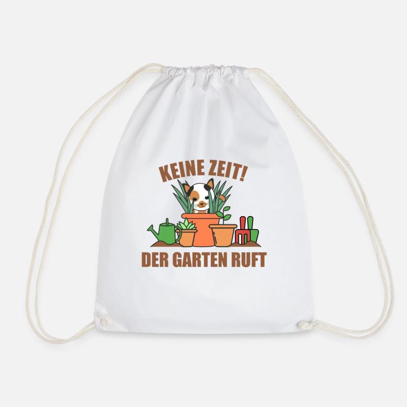 Keine Zeit der Garten ruft Gärtner Katze Garten - Turnbeutel - Weiß