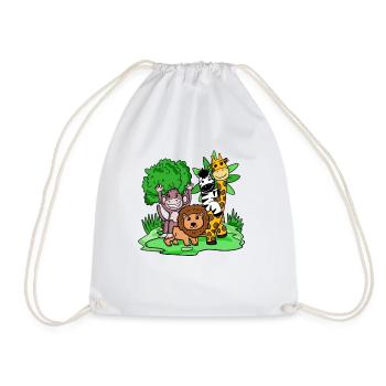 Jungle animaux Mignon - Sac de sport léger - blanc - Devant