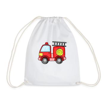 Firefighter fire fire extinguisher vehicle - Drawstring Bag - white - Front