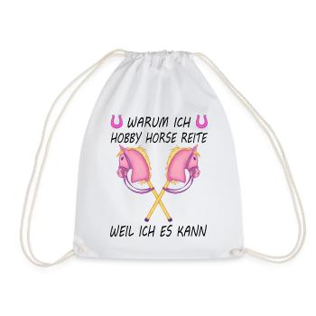 Hobby horsing reiten Hobby horse Steckenpferd - Turnbeutel - Weiß - Vorne