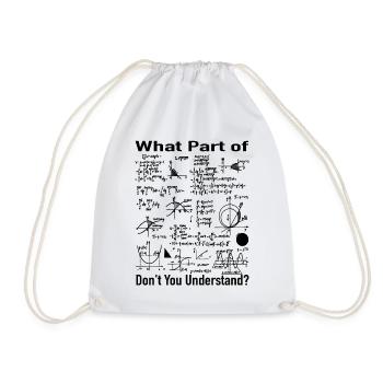 Mathematics Teacher - Math Formulas Bills - Drawstring Bag - white - Front