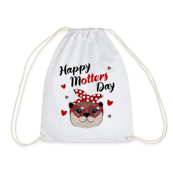 Drôle de loutre cadeau de la fête des mères Mama Marder - Sac de sport léger - blanc - Devant
