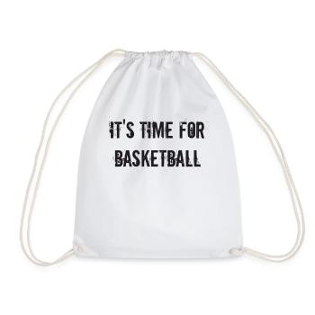 Basketball - it s time for Basketball - Turnbeutel - Weiß - Vorne