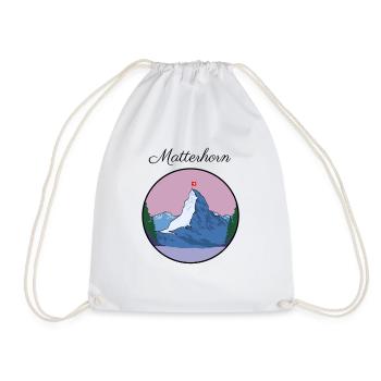 Hiking Matterhorn - Drawstring Bag - white - Front