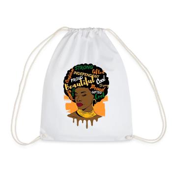 African Woman Afro Queen Africa Ladies Gift - Drawstring Bag - white - Front