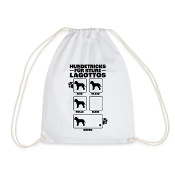 Lagotto Romagnolo Hundetricks Trüffelhund Geschenk - Turnbeutel - Weiß - Vorne