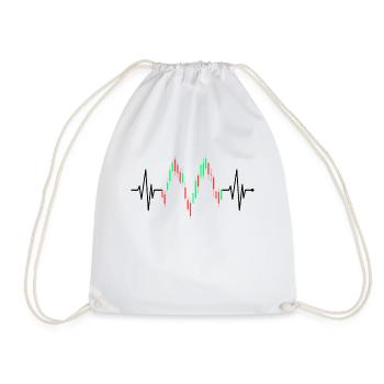 Trader battement de coeur actions ECG Börse Forex Trading - Sac de sport léger - blanc - Devant
