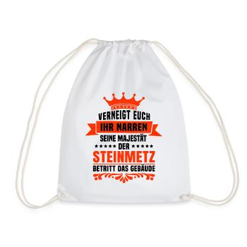 Seine Majestät der Steinmetz Steinbildhauer Spruch - Turnbeutel - Weiß - Vorne