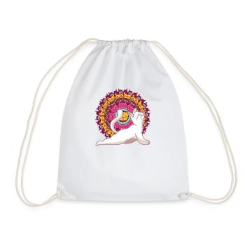 Yoga Chakra Mandala Meditation Yoga Katze Pilates - Turnbeutel - Weiß - Vorne