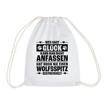 Wolfsspitz Schutzengel deutscher Spitz Spruch - Turnbeutel - Weiß - Vorne
