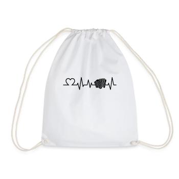 Accordion Heartbeat Accordionist Gift - Drawstring Bag - white - Front