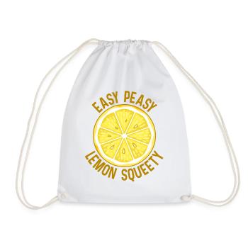 EASY PEASY LEMON SQUEETY Lemon Summer Gift - Drawstring Bag - white - Front
