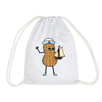 Peanut child sailor sailing ship play maritime - Drawstring Bag - white - Front