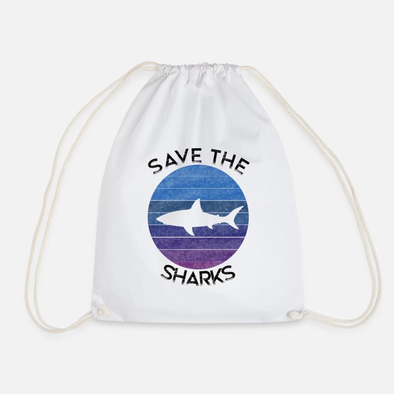 Plongée requin requin Shark Fish Rétro Vintage - Sac de sport léger - blanc