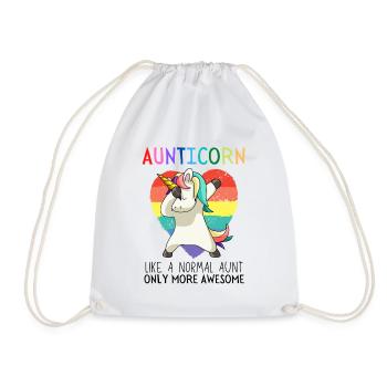 Aunticorn Dabbendes Unicorn Dabbing Unicorn Aunt - Drawstring Bag - white - Front