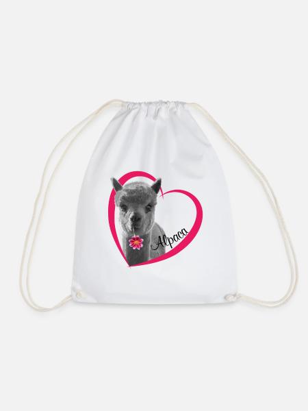Ich liebe Alpaca. I love Alpaca - Turnbeutel - Weiß