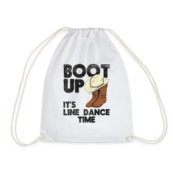 Country Western Line Dance Line Dancing Cowboy - Drawstring Bag - white - Front
