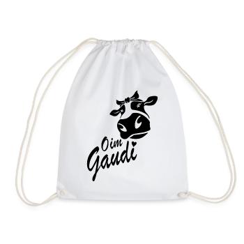 Oim Gaudi - cow farmer farmer farmer walking - Drawstring Bag - white - Front