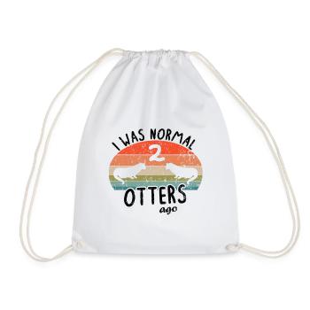 Otter Vintage Retro Zwergotter Herrchen Frauchen - Turnbeutel - Weiß - Vorne