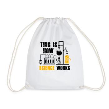 How Science Works Funny Beer Home - Drawstring Bag - white - Front