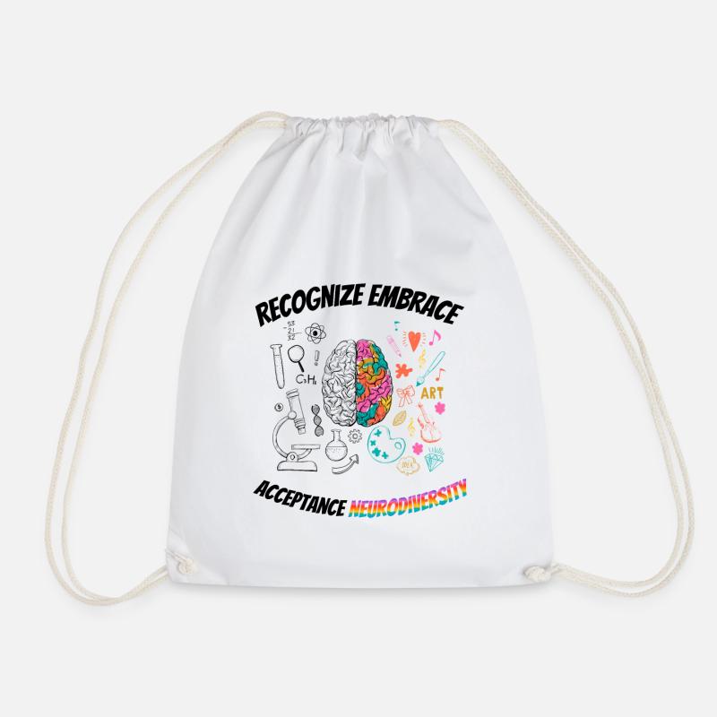 recognize embrace acceptance Neurodiversity - Turnbeutel - Weiß