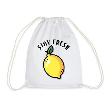 Stay Fresh Lemon Summer Fruit - Drawstring Bag - white - Front